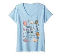 Femme Livre Lover Reading Bibliophile Bookworm Reader Humour T-Shirt avec Col en V