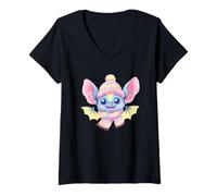 Femme Livre Ouvert de chèvre Lecture Amoureux des Animaux Portrait Graphique Rond T-Shirt avec Col en V