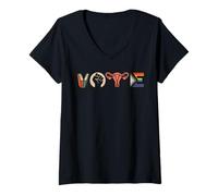 Femme Livres de vote Fist Ovares LGBTQ+ Droits à l'égalité T-Shirt avec Col en V