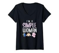 Femme Livres Et Pyjama T-Shirt avec Col en V