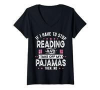 Femme Livres Et Pyjama T-Shirt avec Col en V