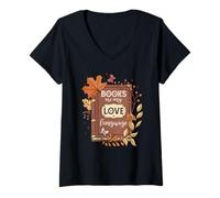 Femme Livres sont mon amour langage amoureux de la lecture cadeaux pour hommes femmes T-Shirt avec Col en V