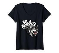 Femme Lobos T-Shirt avec Col en V