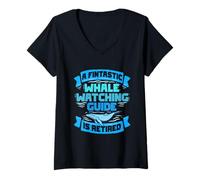 Femme L'observation des Baleines T-Shirt avec Col en V