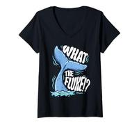 Femme L'observation des Baleines What The fluke!? T-Shirt avec Col en V