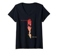 Femme L'obstacle est Le Chemin T-Shirt avec Col en V