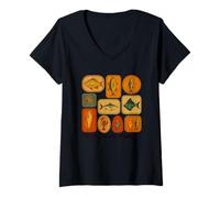 Femme L'océan appelle les poissons, art rétro T-Shirt avec Col en V