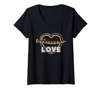Femme Loche de Kuhli Amour Poissons d'aquarium Aquariste T-Shirt avec Col en V