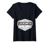 Femme Locksmith The Original Security Consultant Locksmithing Blague T-Shirt avec Col en V