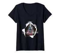 Femme Locomotive Locomotive Steam Locomotive Vintage T-Shirt avec Col en V