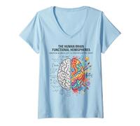 Femme Logique cérébrale vs créativité Science Art Mind Concept T-Shirt avec Col en V