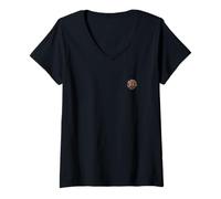 Femme Logo Bitcoin Discret Simple Discret T-Shirt avec Col en V