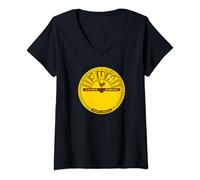 Femme Logo classique Sun Records T-Shirt avec Col en V