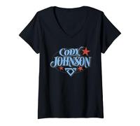 Femme Logo Cody Johnson Star T-Shirt avec Col en V