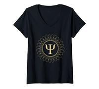 Femme Logo de psychologie psychologue étudiant enseignant T-Shirt avec Col en V