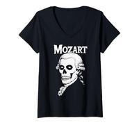 Femme Logo du groupe Wolfgang Amadeus Mozart, compositeur de musique classique T-Shirt avec Col en V