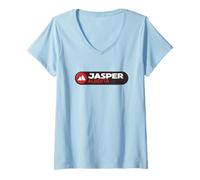 Femme Logo Jasper - Parc National Jasper Alberta Canada T-Shirt avec Col en V