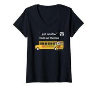 Femme Logo Just Another Bozo on the Bus Alcoholics Anonymous AA T-Shirt avec Col en V