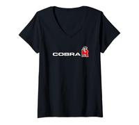 Femme Logo Mustang SVT Cobra-R T-Shirt avec Col en V