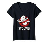 Femme Logo Parodie Vintage Cthulhu, Who You Gonna Summon Cthulhu T-Shirt avec Col en V