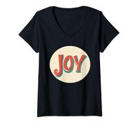 Femme Logo Pretty Joy T-Shirt avec Col en V