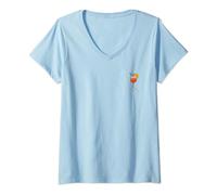 Femme Logo Spitz - Apérolique, Aperollin, Hallöchen JGA T-Shirt avec Col en V