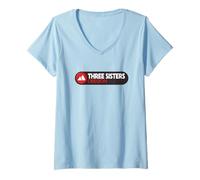 Femme Logo Three Sisters - Three Sisters Oregon T-Shirt avec Col en V