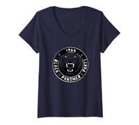 Femme Logo Vintage Black History Panther Party 1966 T-Shirt avec Col en V