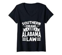 Femme Loi du Sud et Alabama Alabama T-Shirt avec Col en V