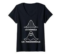Femme Loi Normale, Loi paranormale T-Shirt avec Col en V