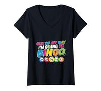 Femme Loin de Mon Chemin, Je deviens Une joueuse de Bingo drôle, Maman, Grand-mère, Femmes T-Shirt avec Col en V