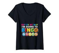 Femme Loin de Mon Chemin, Je deviens Une joueuse de Bingo drôle, Maman, Grand-mère, Femmes T-Shirt avec Col en V