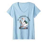 Femme Loin pour réguler Ses émotions, drôle d'oie, Amateur de café T-Shirt avec Col en V