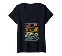 Femme Loisir minier rétro de Prospection d'or T-Shirt avec Col en V