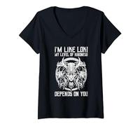 Femme Loki God Viking Mythologie nordique Loki T-Shirt avec Col en V