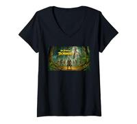 Femme l'ombre à Capuche apparaît dans l'horreur Monstre Midnight Streets T-Shirt avec Col en V