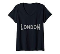 Femme London England Design British List of areas of London T-Shirt avec Col en V