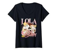Femme Looney Tunes Bootleg Lola Bunny T-Shirt avec Col en V
