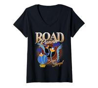 Femme Looney Tunes Bootleg Road Runner T-Shirt avec Col en V