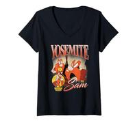 Femme Looney Tunes Bootleg Yosemite Sam T-Shirt avec Col en V