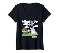 Femme Looney Tunes Gokko What's Up Doc? T-Shirt avec Col en V