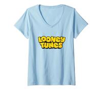 Femme Looney Tunes Logo T-Shirt avec Col en V