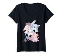 Femme Looney Tunes Valentine's Day Lola Bugs Bunny Always Forever T-Shirt avec Col en V