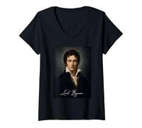 Femme Lord Byrion George Gordon Byron T-Shirt avec Col en V