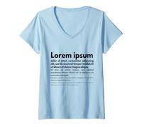 Femme Lorem Ipsum | Phrases Latines, Design Graphique, copywriting T-Shirt avec Col en V