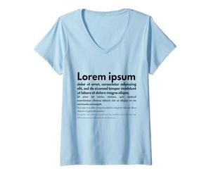 Femme Lorem Ipsum | Phrases Latines, Design Graphique, copywriting T-Shirt avec Col en V