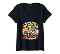 Femme Lorsque Vous sortez Enfin du lit mais Que Le lit gagne l'argument T-Shirt avec Col en V