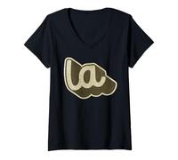 Femme Los Angeles California Retro Vintage City Graphic LA T-Shirt avec Col en V