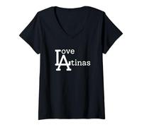 Femme Los Angeles Style Sign for L A I Love Latinas T-Shirt avec Col en V