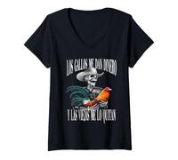 Femme Los Gallos Me Dan Dinero Las Mujeres Me Los Quitan T-Shirt avec Col en V